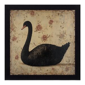 Vintage Black Swan Wall Art